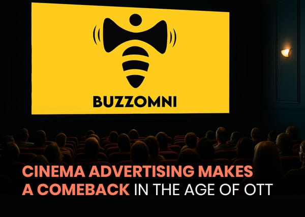 Cinema advertising revival in the OTT era showcasing movie theater ads with BuzzOmni